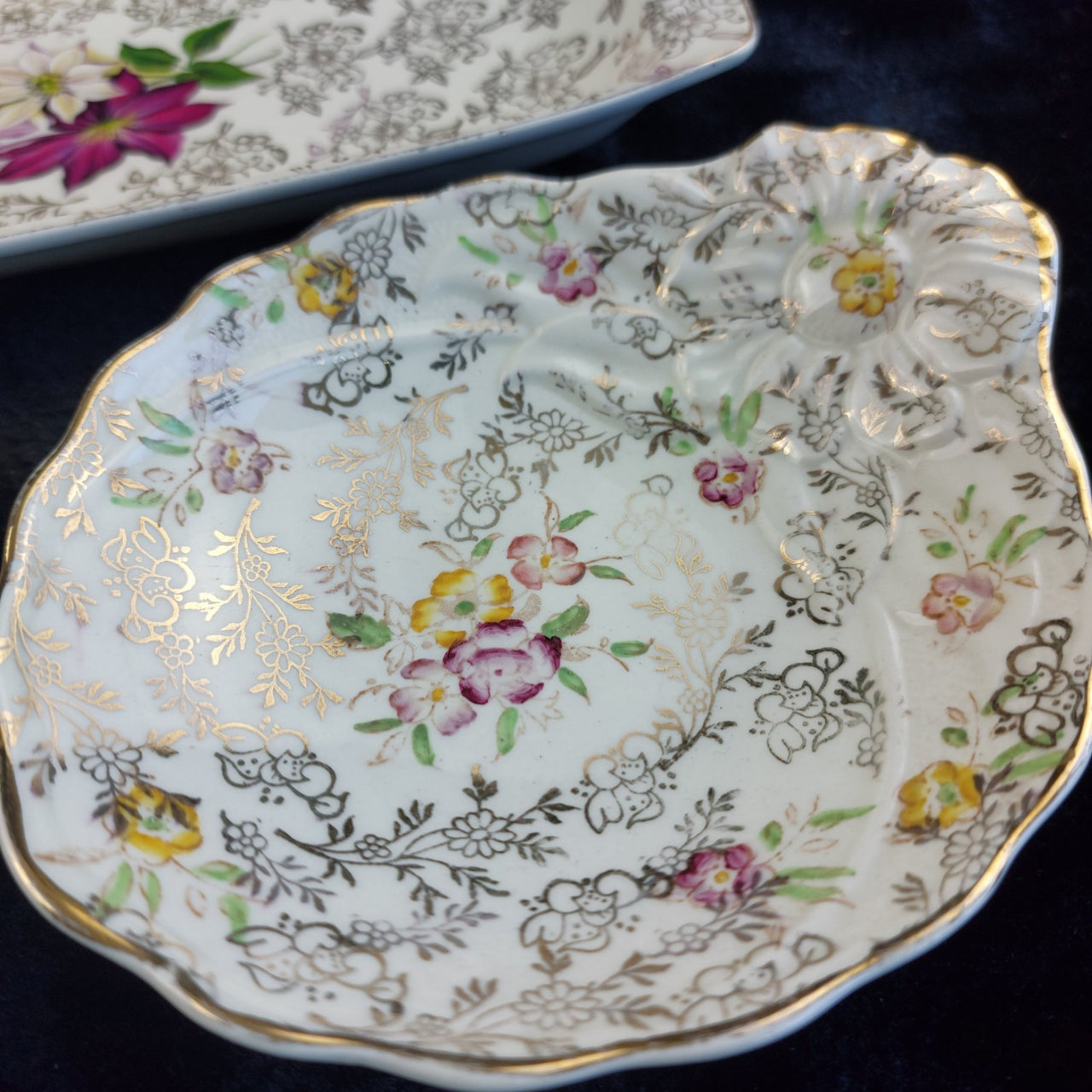 James Kent Ltd "Pearl Delight" Dessert Set English Vintage Floral Plate Dish15