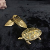 Thumbnail for Vintage Brass Trinket & astray Set Hinged Turtle Box & Engraved Shoes2
