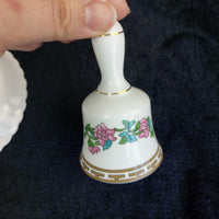 Thumbnail for Ming Rose Coalport & Plate Bell Set – Floral Vintage Bone China pin dish White6