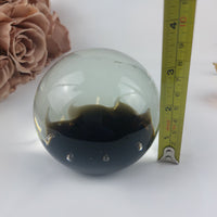 Thumbnail for CIIIG Art Glass Paperweight  Black & Clear with Bubbles United Kingdom Decor7