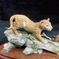 Thumbnail for Border Arts Fine 1999 Lion Cubs Figurine BFA Scotland Hand Painted (Broken Ear).7