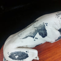 Thumbnail for RARE Vintage White & Black Ceramic Figurine Dog   Husky Shepherd on Wooden Base12