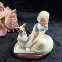 Thumbnail for Royal Doulton Golden Days HN2274 Girl Dog Figurine China Bone Good 1963 Vintage3