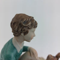 Thumbnail for 1972 Sandro Maggioni Capodimonte Figurine Porcelain Boy Feeding Squirrel –chip16
